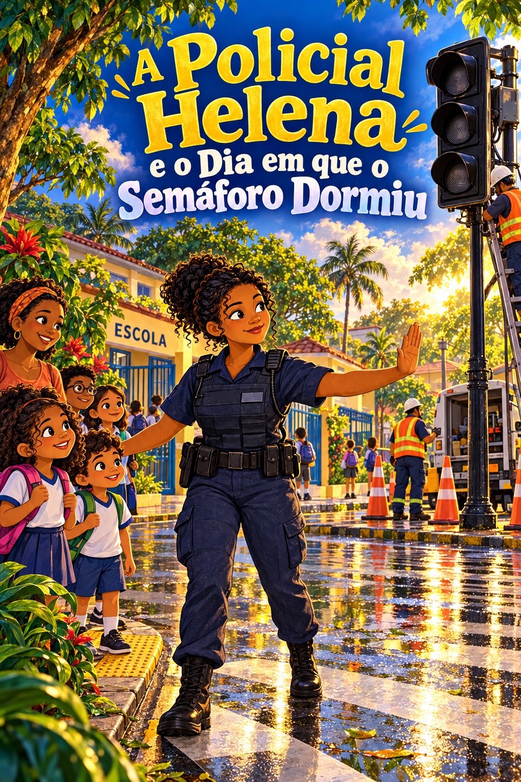 Capa de A Policial Helena e o Dia em que o Semáforo Dormiu