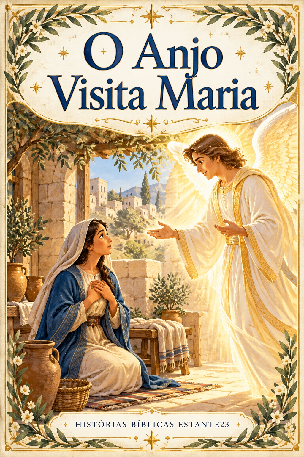 O Anjo Visita Maria em um smartphone